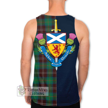 Chisholm Hunting Ancient Tartan Men's Tank Top Alba with Scottish Lion Royal Arm Half Style