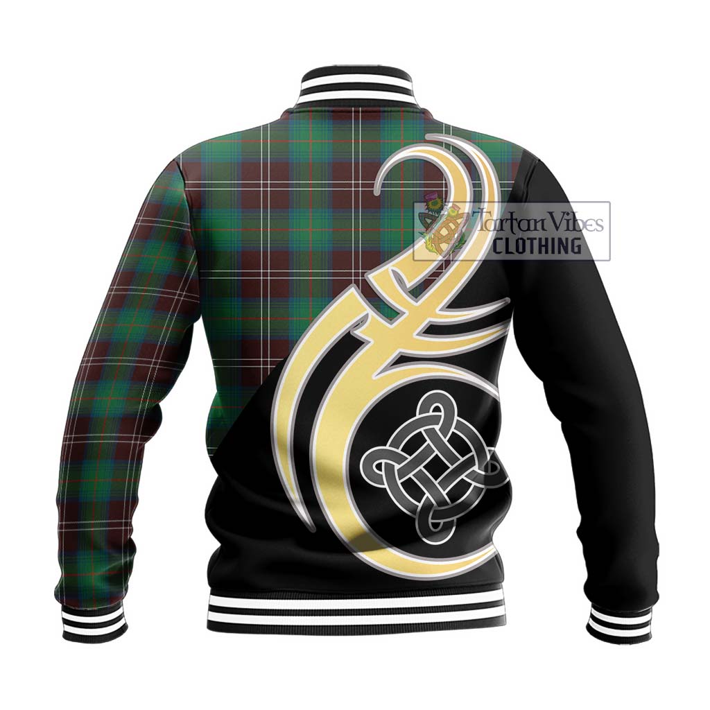 Chisholm Hunting Ancient Tartan Baseball Jacket with Family Crest and Celtic Symbol Style - Tartan Vibes Clothing