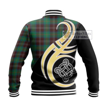 Chisholm Hunting Ancient Tartan Baseball Jacket with Family Crest and Celtic Symbol Style