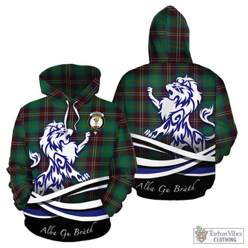 Chisholm Hunting Ancient Tartan Hoodie with Alba Gu Brath Regal Lion Emblem