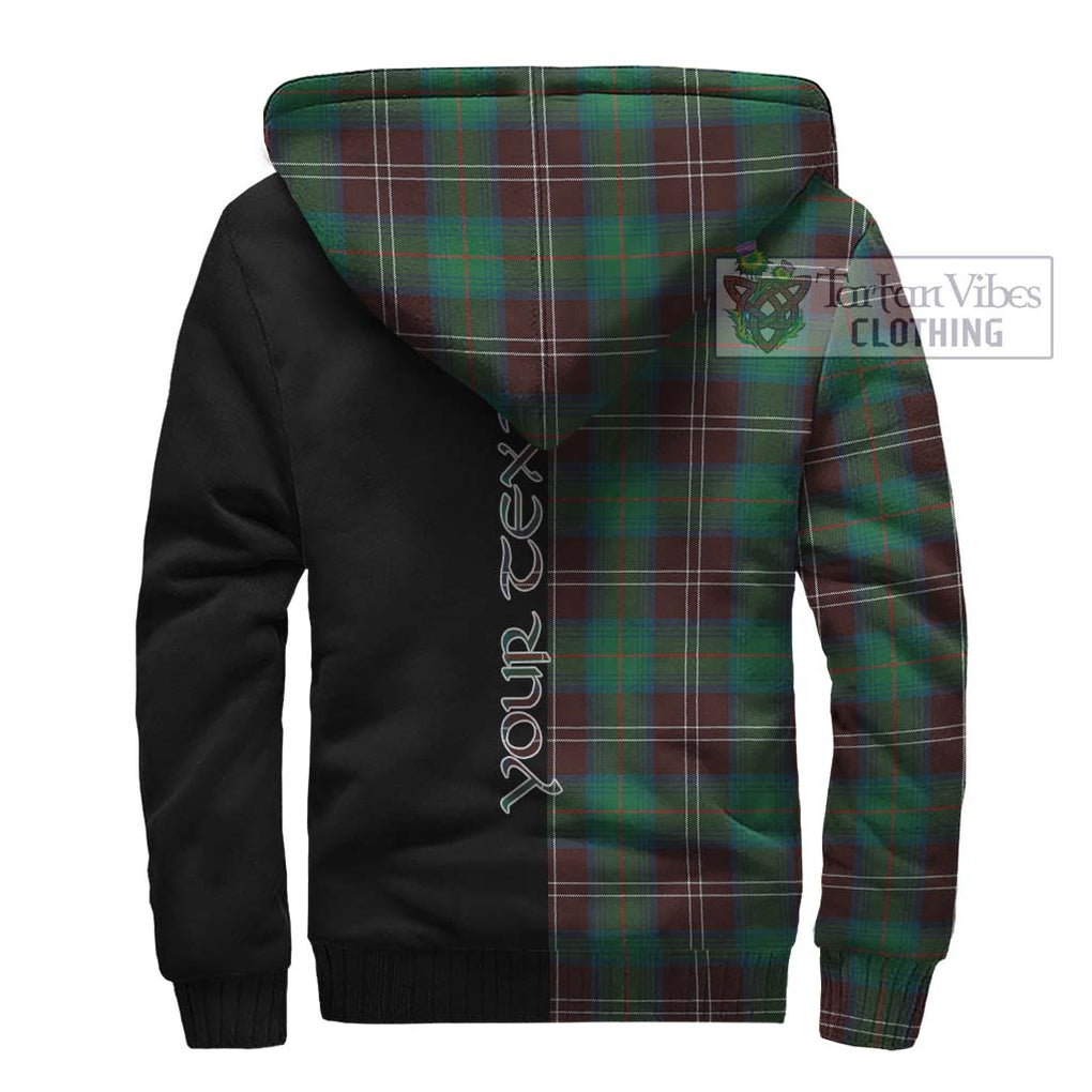 Chisholm Hunting Ancient Tartan Sherpa Hoodie with Family Crest and Half Of Me Style - Tartanvibesclothing Shop