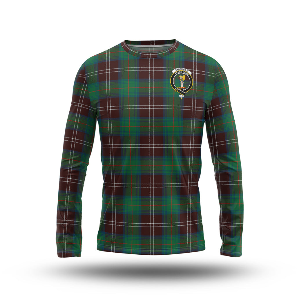 chisholm-hunting-ancient-tartan-long-sleeve-t-shirt-with-family-crest