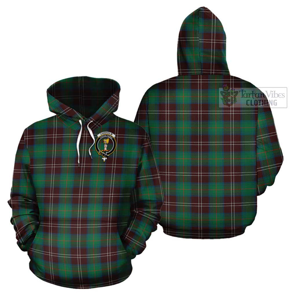 Chisholm Hunting Ancient Tartan Cotton Hoodie with Family Crest Pullover Hoodie - Tartan Vibes Clothing