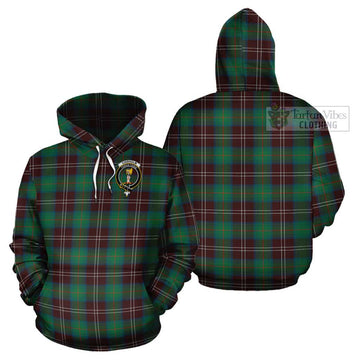 Chisholm Hunting Ancient Tartan Cotton Hoodie with Family Crest