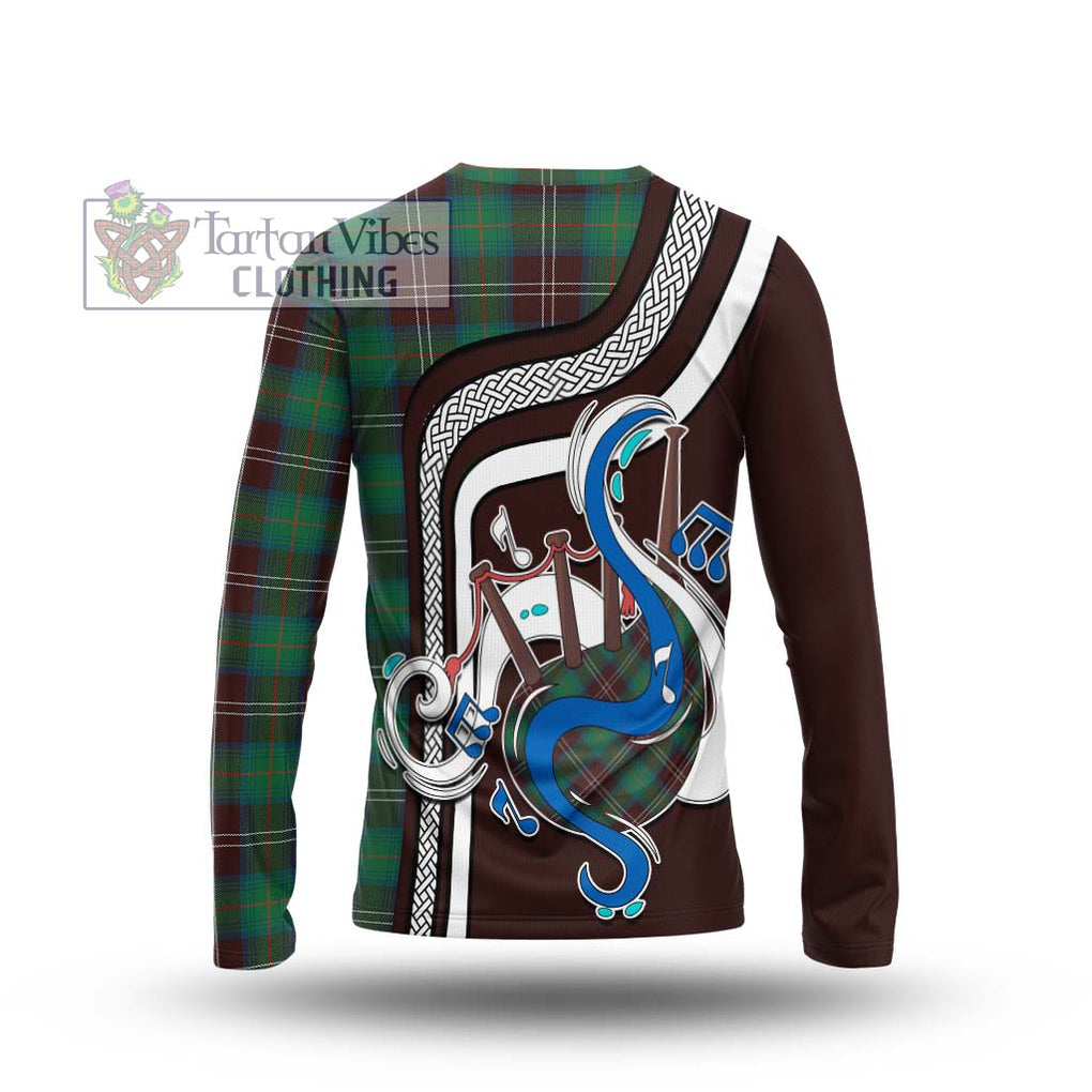 Tartan Vibes Clothing Chisholm Hunting Ancient Tartan Long Sleeve T-Shirt with Epic Bagpipe Style