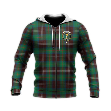 Chisholm Hunting Ancient Tartan Knitted Hoodie with Family Crest