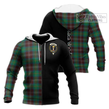 Chisholm Hunting Ancient Tartan Knitted Hoodie with Family Crest and Half Of Me Style