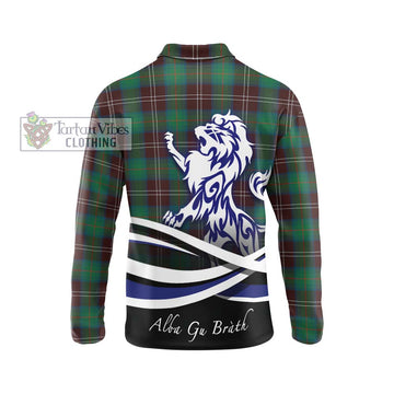 Chisholm Hunting Ancient Tartan Long Sleeve Polo Shirt with Alba Gu Brath Regal Lion Emblem