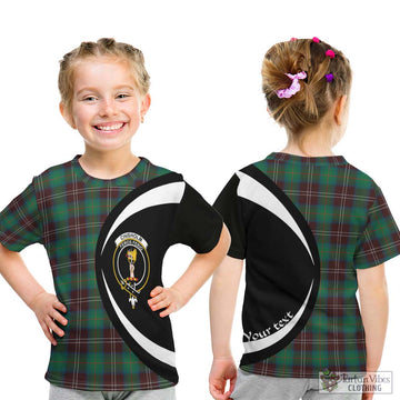 Chisholm Hunting Ancient Tartan Kid T-Shirt with Family Crest Circle Style