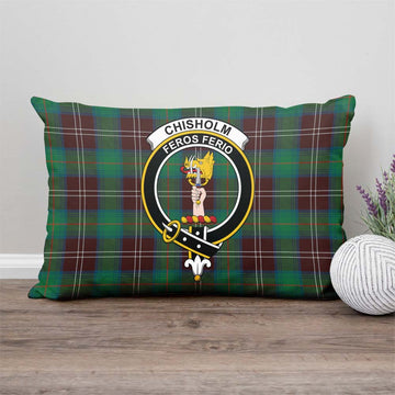 Chisholm Hunting Ancient Tartan Pillow Cover with Family Crest