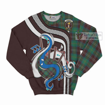 Chisholm Hunting Ancient Tartan Sweatshirt with Epic Bagpipe Style