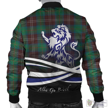 Chisholm Hunting Ancient Tartan Bomber Jacket with Alba Gu Brath Regal Lion Emblem