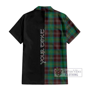 Chisholm Hunting Ancient Tartan Short Sleeve Button Shirt with Family Crest and Half Of Me Style