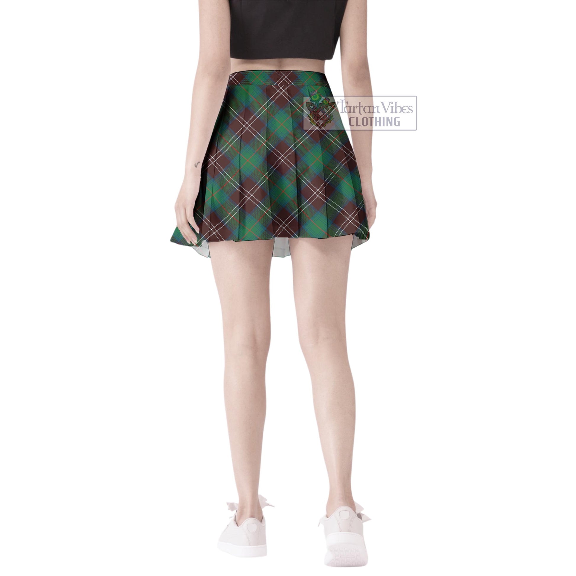 Tartan Vibes Clothing Chisholm Hunting Ancient Tartan Women's Plated Mini Skirt