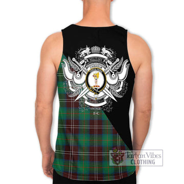 Chisholm Hunting Ancient Tartan Men's Tank Top with Family Crest and Military Logo Style