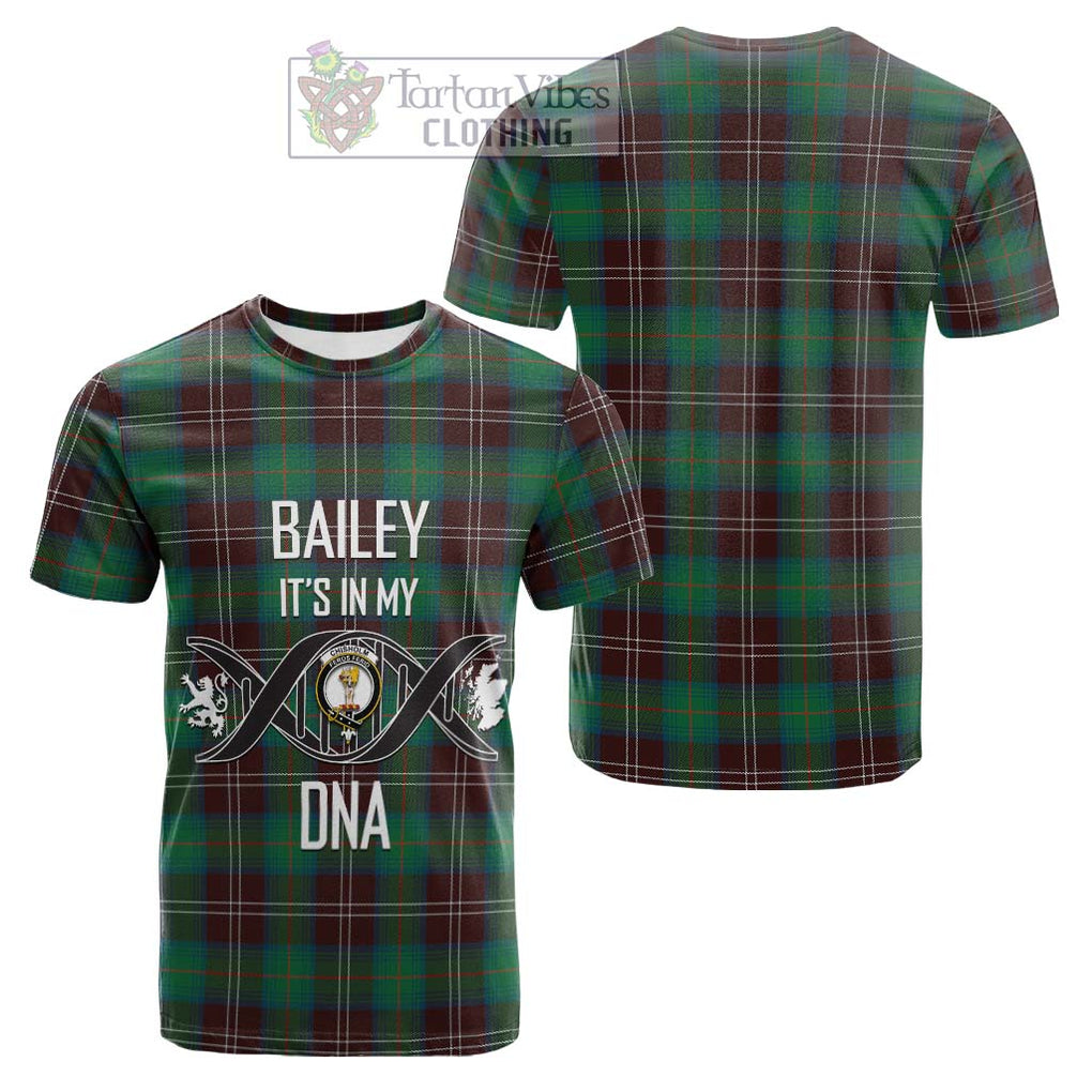 Tartan Vibes Clothing Chisholm Hunting Ancient Tartan Cotton T-shirt with Family Crest DNA In Me Style