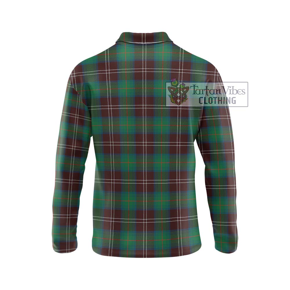 Chisholm Hunting Ancient Tartan Long Sleeve Polo Shirt with Family Crest DNA In Me Style - Tartanvibesclothing Shop