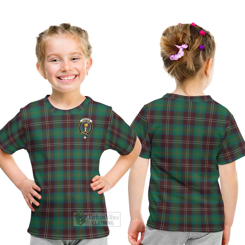 Chisholm Hunting Ancient Tartan Kid T-Shirt with Family Crest - Tartanvibesclothing Shop