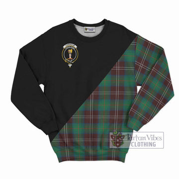 Chisholm Hunting Ancient Tartan Sweatshirt with Family Crest and Military Logo Style