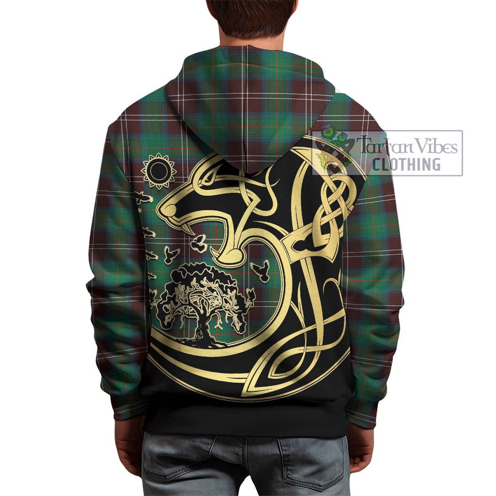 Chisholm Hunting Ancient Tartan Hoodie with Family Crest Celtic Wolf Style - Tartan Vibes Clothing