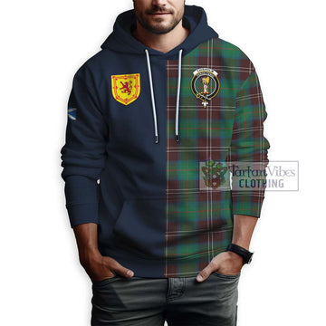 Chisholm Hunting Ancient Tartan Hoodie Alba with Scottish Lion Royal Arm Half Style