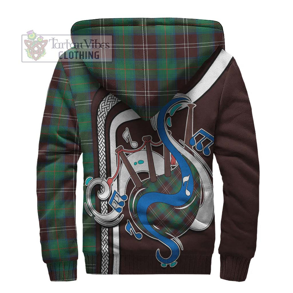 Chisholm Hunting Ancient Tartan Sherpa Hoodie with Epic Bagpipe Style - Tartanvibesclothing Shop