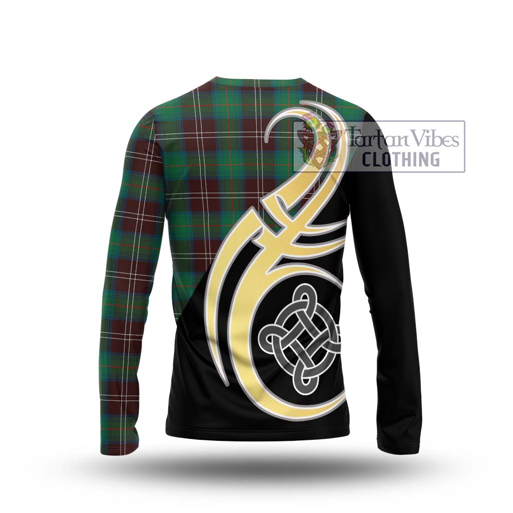 Chisholm Hunting Ancient Tartan Long Sleeve T-Shirt with Family Crest and Celtic Symbol Style - Tartan Vibes Clothing