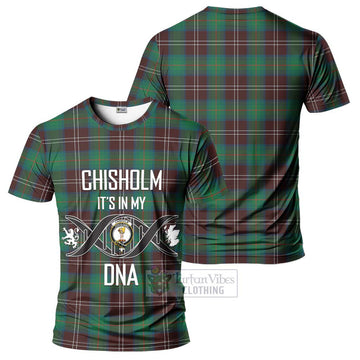 Chisholm Hunting Ancient Tartan T-Shirt with Family Crest DNA In Me Style