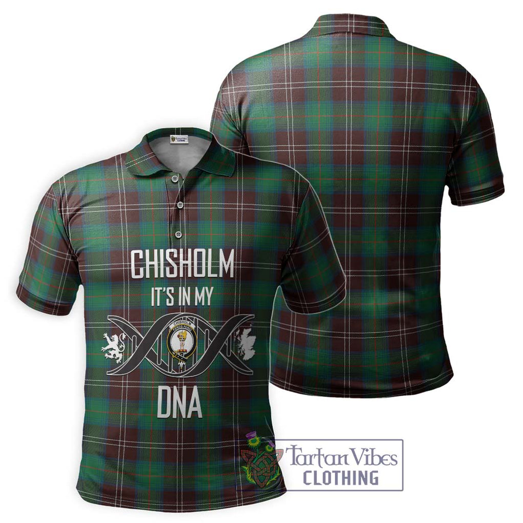 Chisholm Hunting Ancient Tartan Polo Shirt with Family Crest DNA In Me Style - Tartanvibesclothing Shop