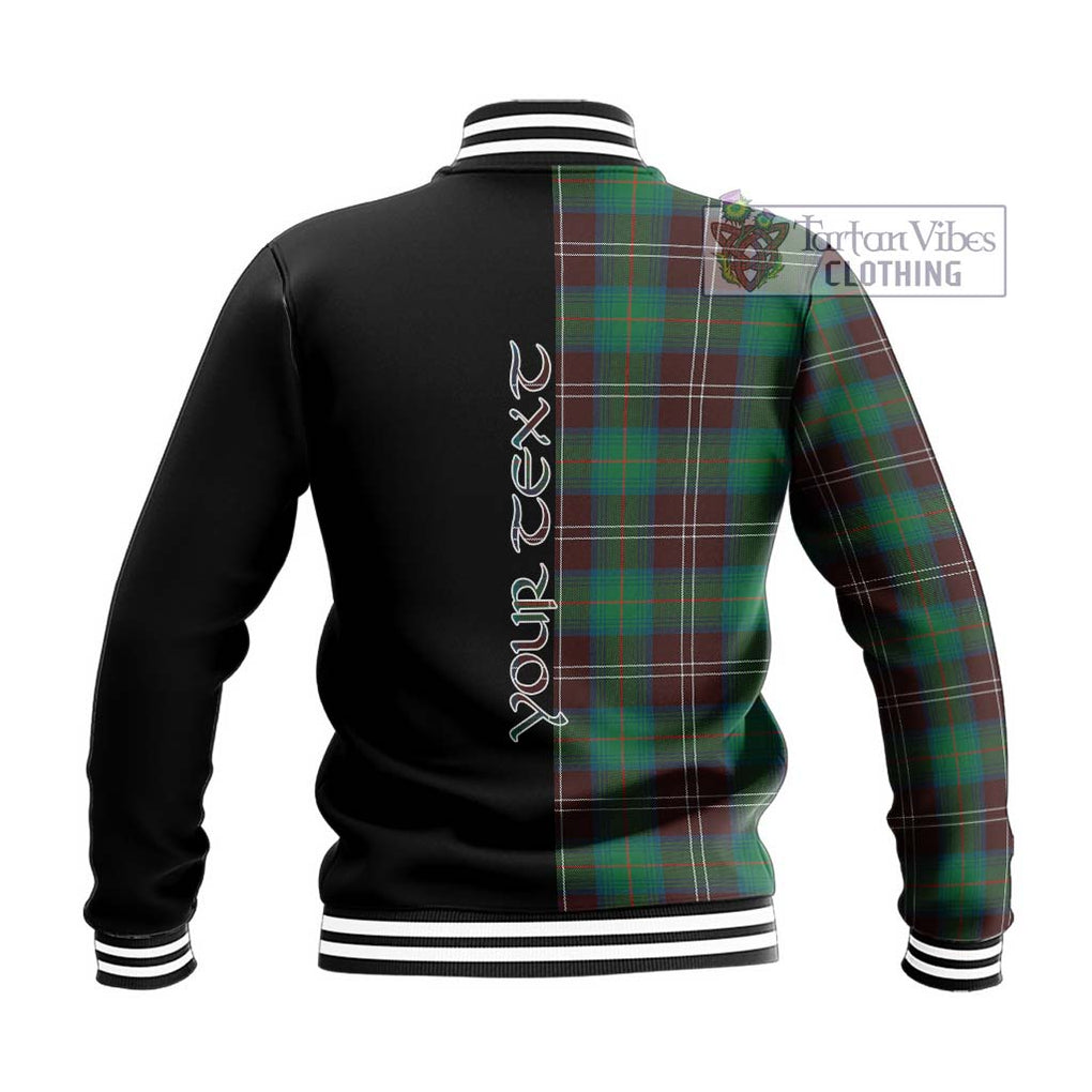 Chisholm Hunting Ancient Tartan Baseball Jacket with Family Crest and Half Of Me Style - Tartanvibesclothing Shop