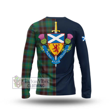 Chisholm Hunting Ancient Tartan Long Sleeve T-Shirt Alba with Scottish Lion Royal Arm Half Style