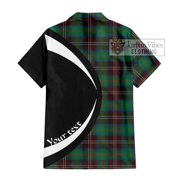 Chisholm Hunting Ancient Tartan Short Sleeve Button Up with Family Crest Circle Style