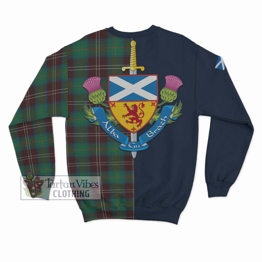 Tartan Vibes Clothing Chisholm Hunting Ancient Tartan Sweatshirt with Scottish Lion Royal Arm Half Style