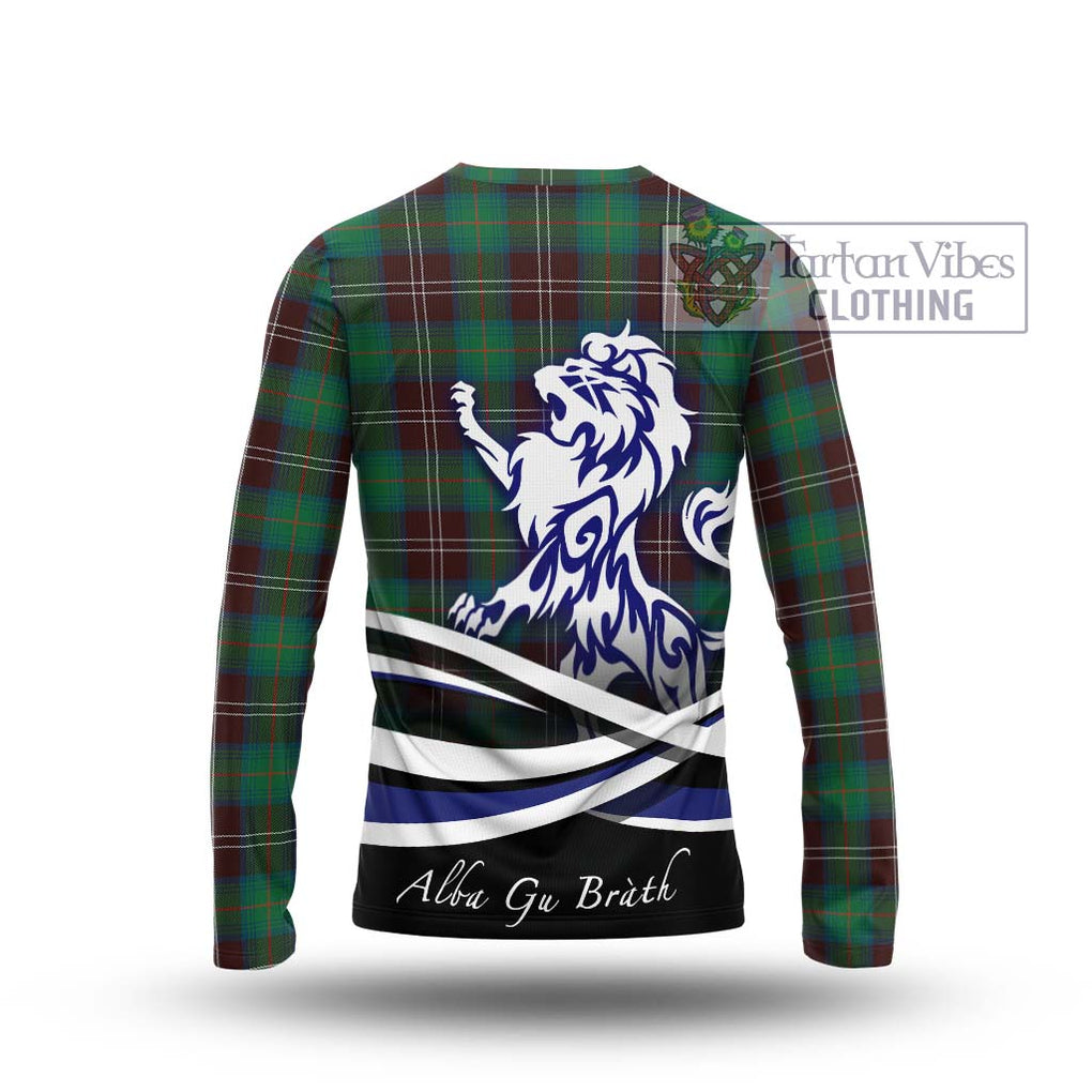 Chisholm Hunting Ancient Tartan Long Sleeve T-Shirt with Alba Gu Brath Regal Lion Emblem - Tartanvibesclothing Shop