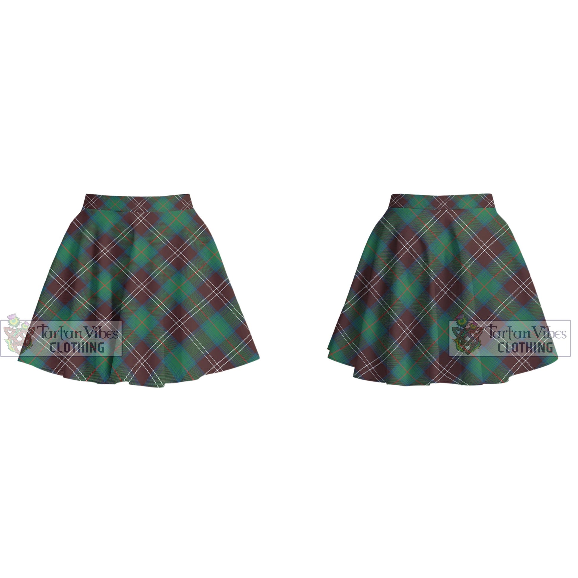 Tartan Vibes Clothing Chisholm Hunting Ancient Tartan Women's Plated Mini Skirt