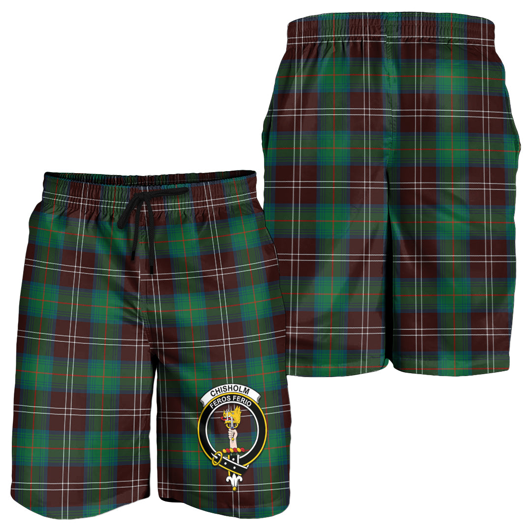 chisholm-hunting-ancient-tartan-mens-shorts-with-family-crest