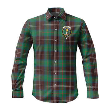 Chisholm Hunting Ancient Tartan Long Sleeve Button Up Shirt with Family Crest