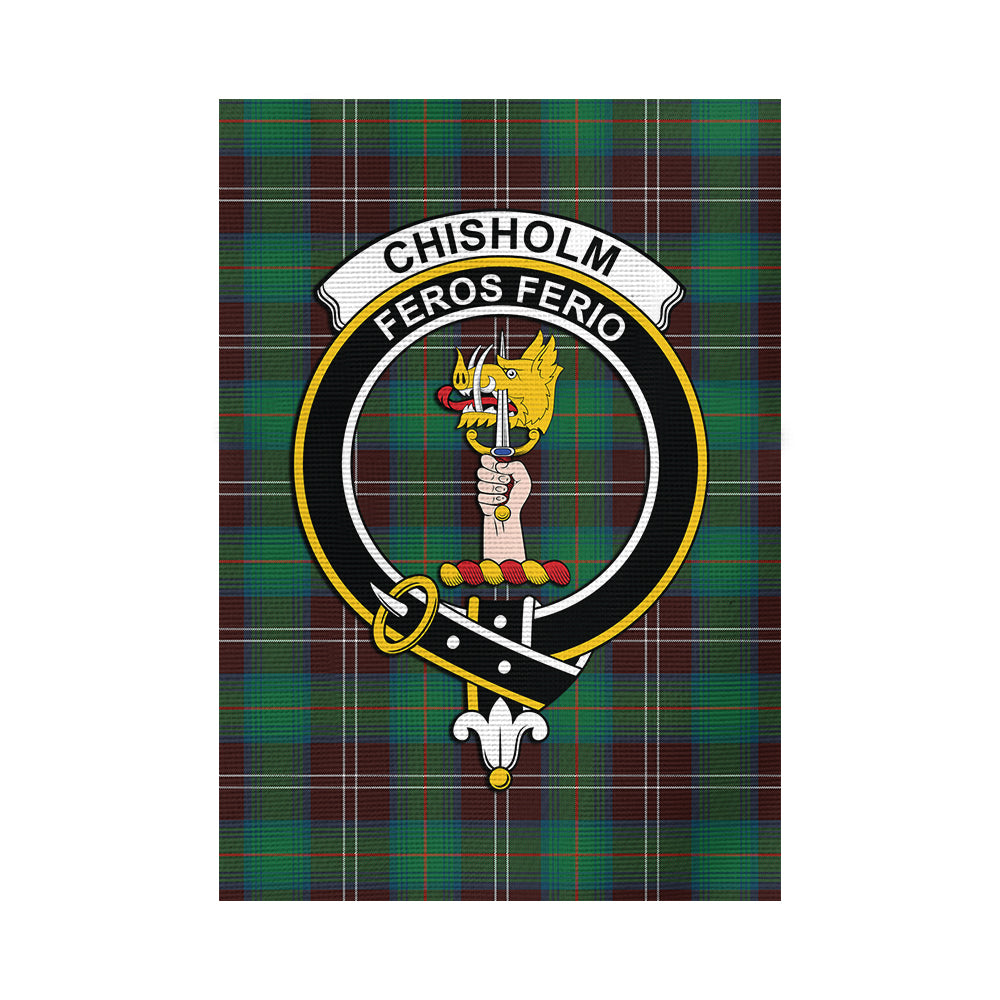 Chisholm Hunting Ancient Tartan Flag with Family Crest - Tartan Vibes Clothing