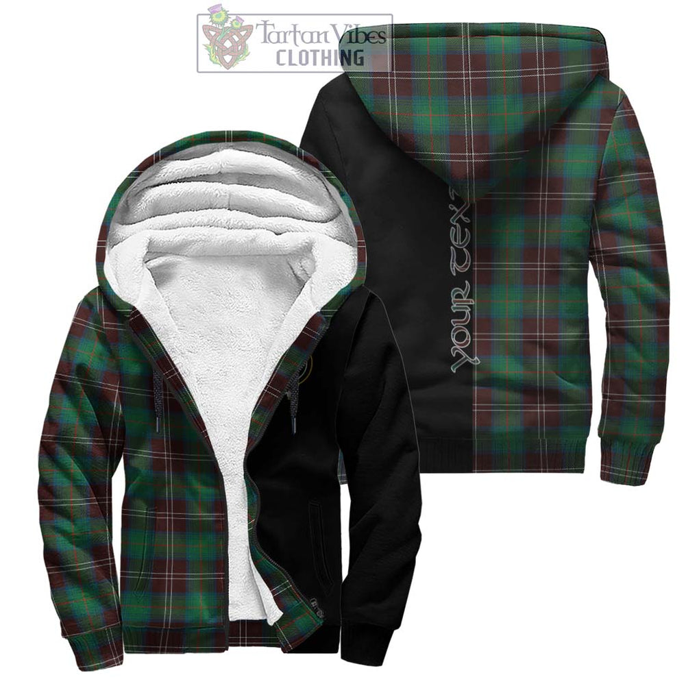 Chisholm Hunting Ancient Tartan Sherpa Hoodie with Family Crest and Half Of Me Style Unisex - Tartanvibesclothing Shop