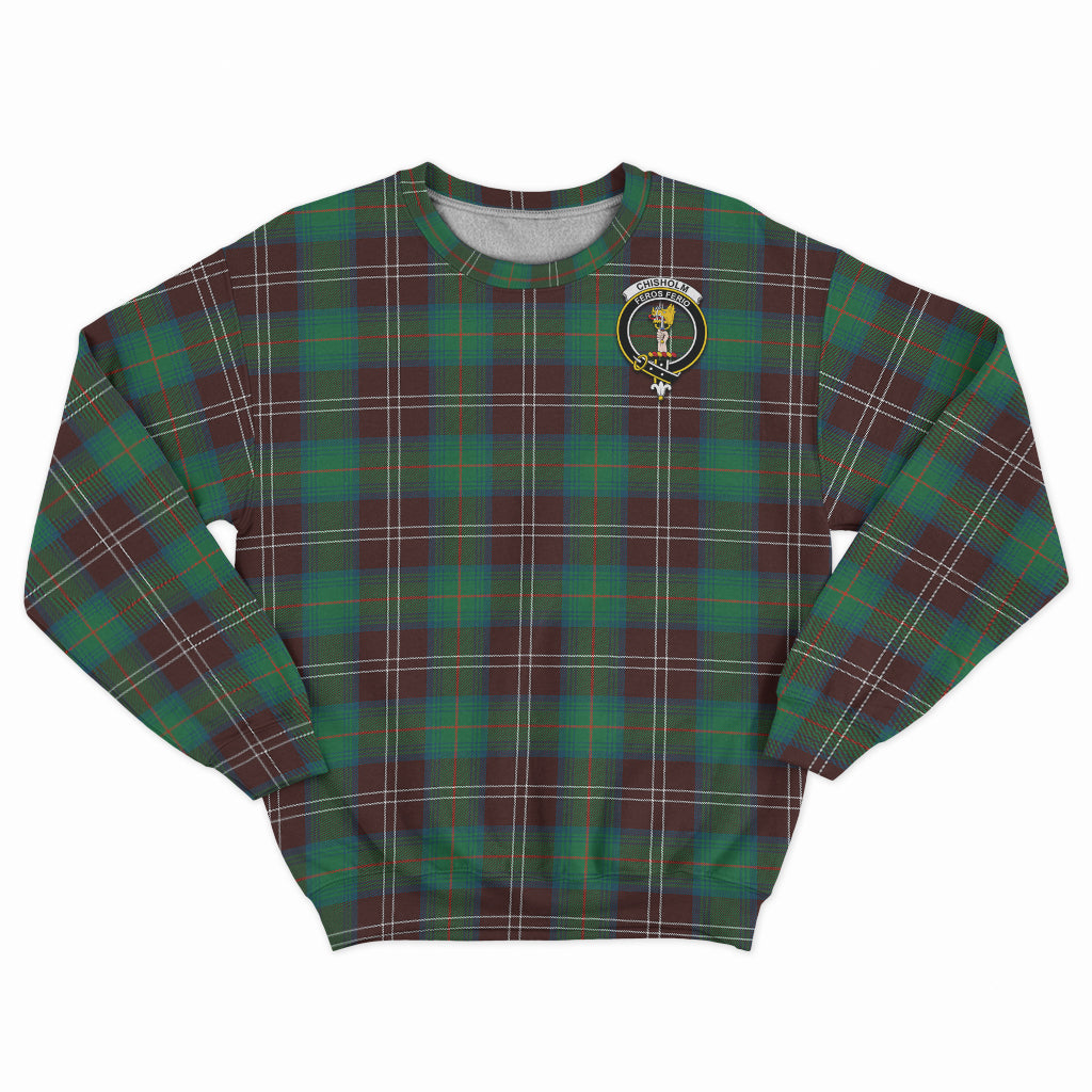 Chisholm Hunting Ancient Tartan Sweatshirt with Family Crest - Tartan Vibes Clothing