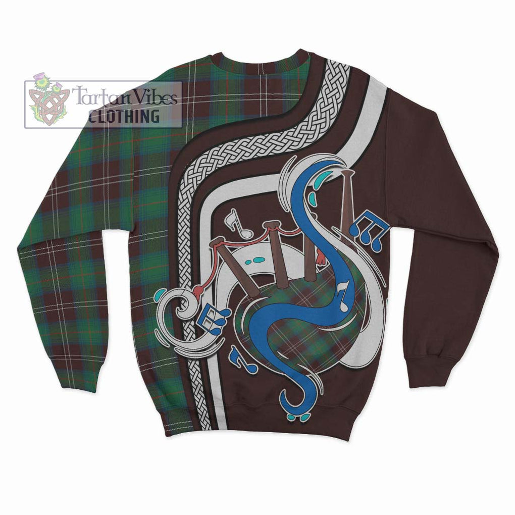 Chisholm Hunting Ancient Tartan Sweatshirt with Epic Bagpipe Style - Tartanvibesclothing Shop