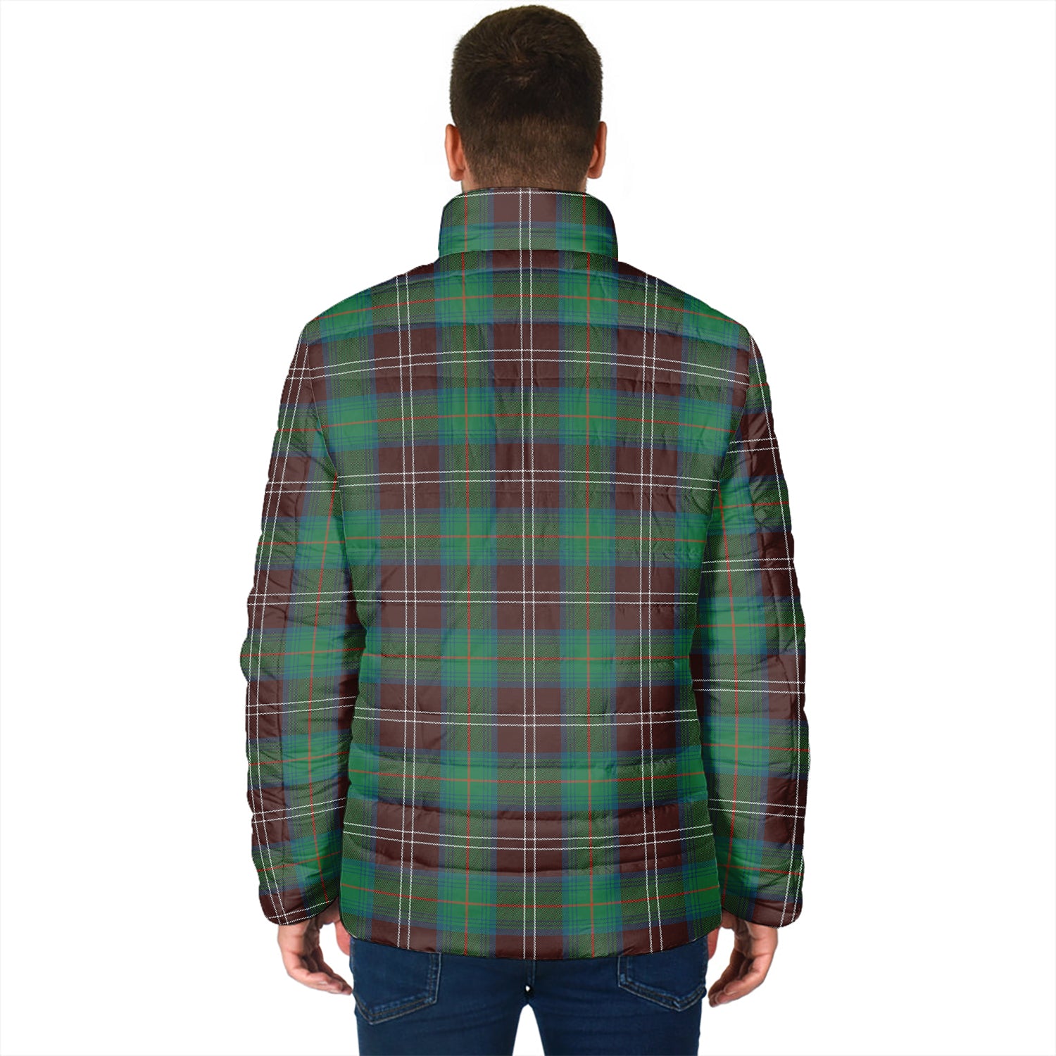 Chisholm Hunting Ancient Tartan Padded Jacket with Family Crest - Tartan Vibes Clothing