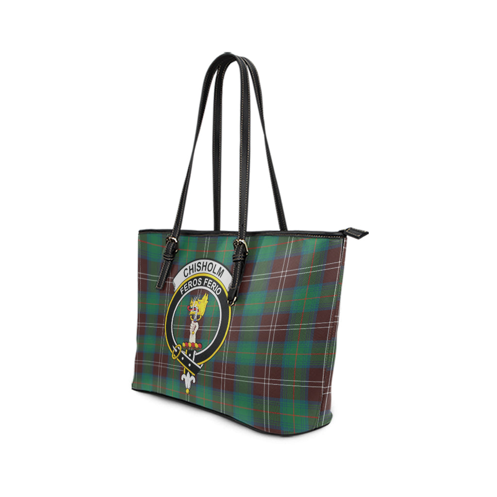 chisholm-hunting-ancient-tartan-leather-tote-bag-with-family-crest