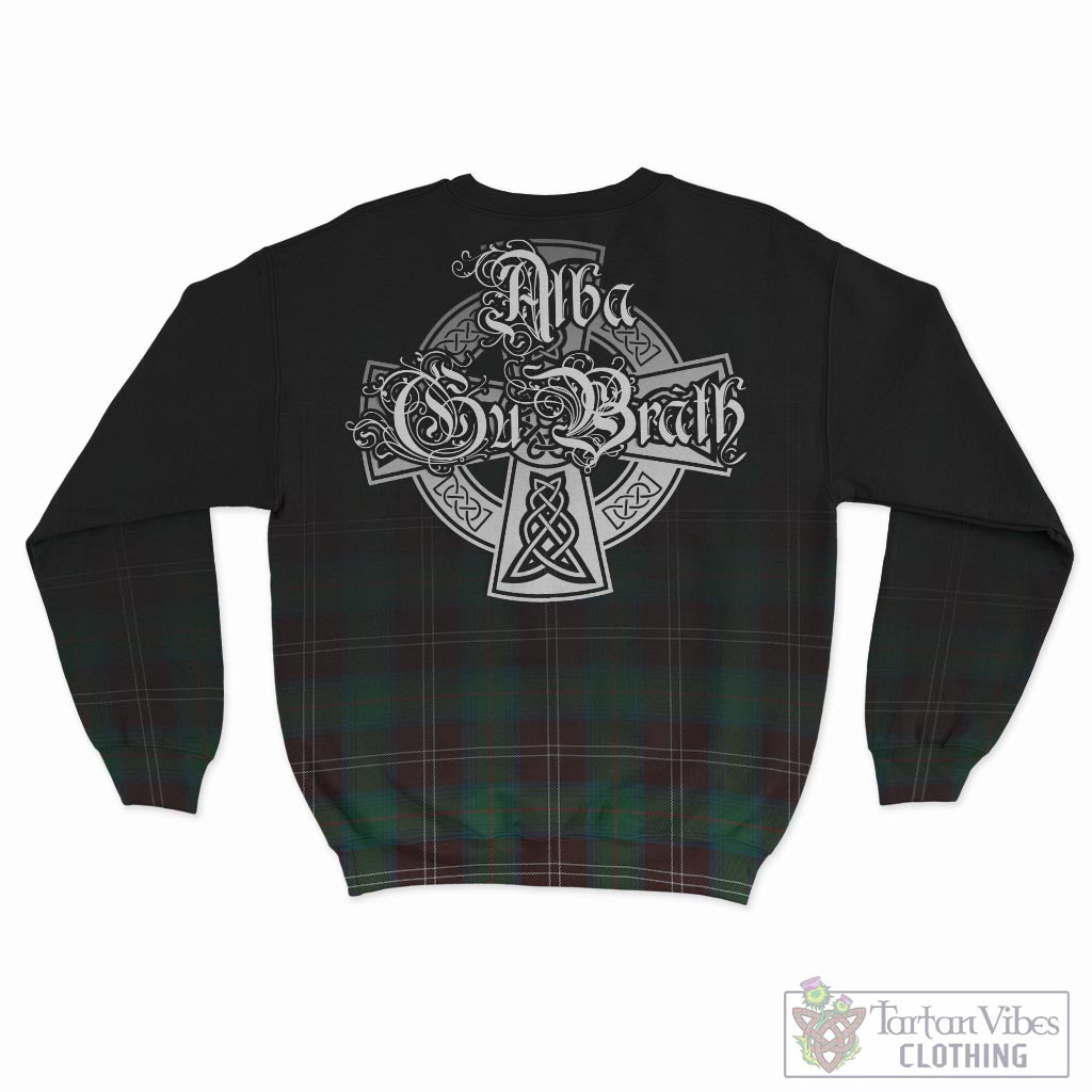 Tartan Vibes Clothing Chisholm Hunting Ancient Tartan Sweatshirt Featuring Alba Gu Brath Family Crest Celtic Inspired