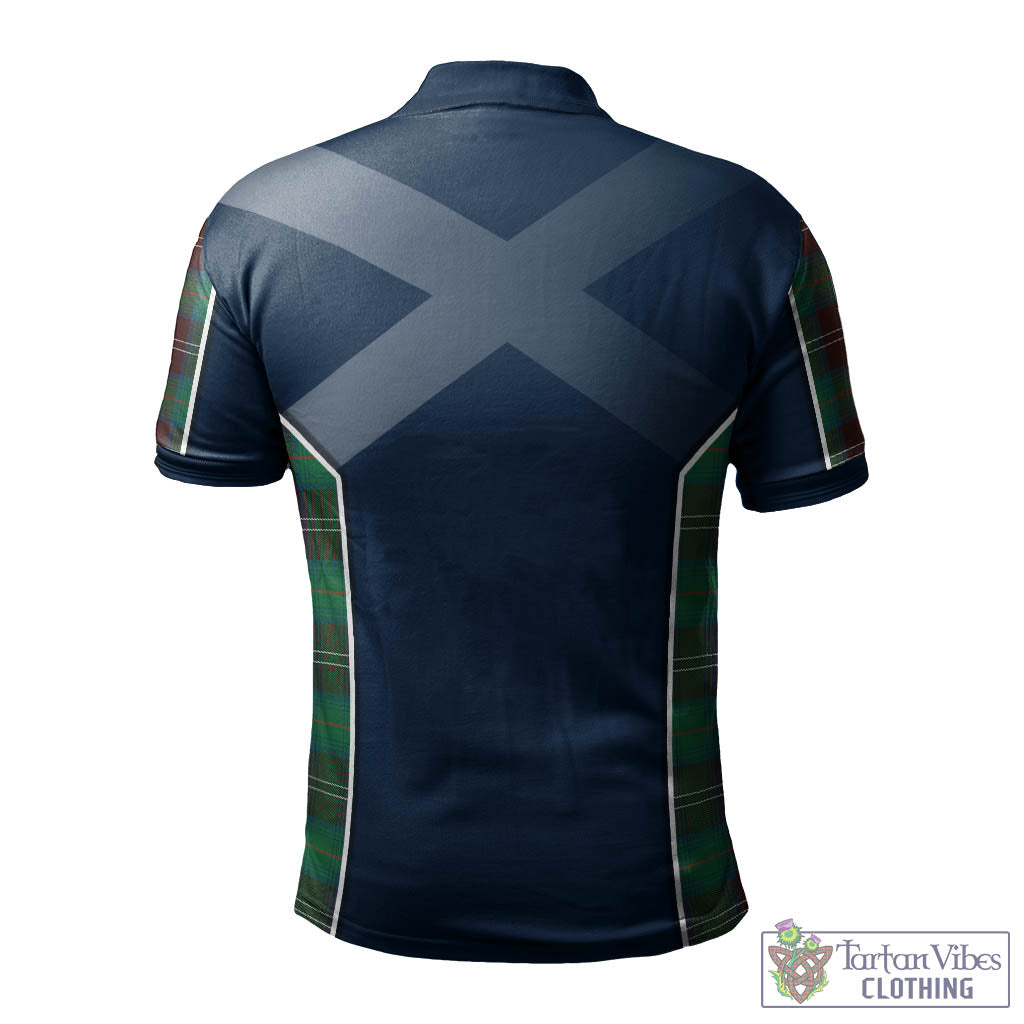 Tartan Vibes Clothing Chisholm Hunting Ancient Tartan Men's Polo Shirt with Family Crest and Lion Rampant Vibes Sport Style