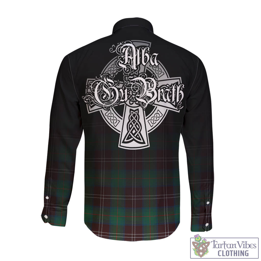 Tartan Vibes Clothing Chisholm Hunting Ancient Tartan Long Sleeve Button Up Featuring Alba Gu Brath Family Crest Celtic Inspired