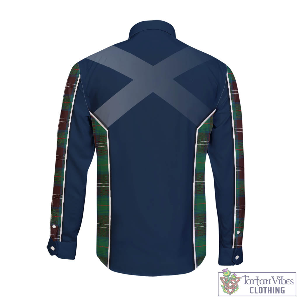 Tartan Vibes Clothing Chisholm Hunting Ancient Tartan Long Sleeve Button Up Shirt with Family Crest and Lion Rampant Vibes Sport Style