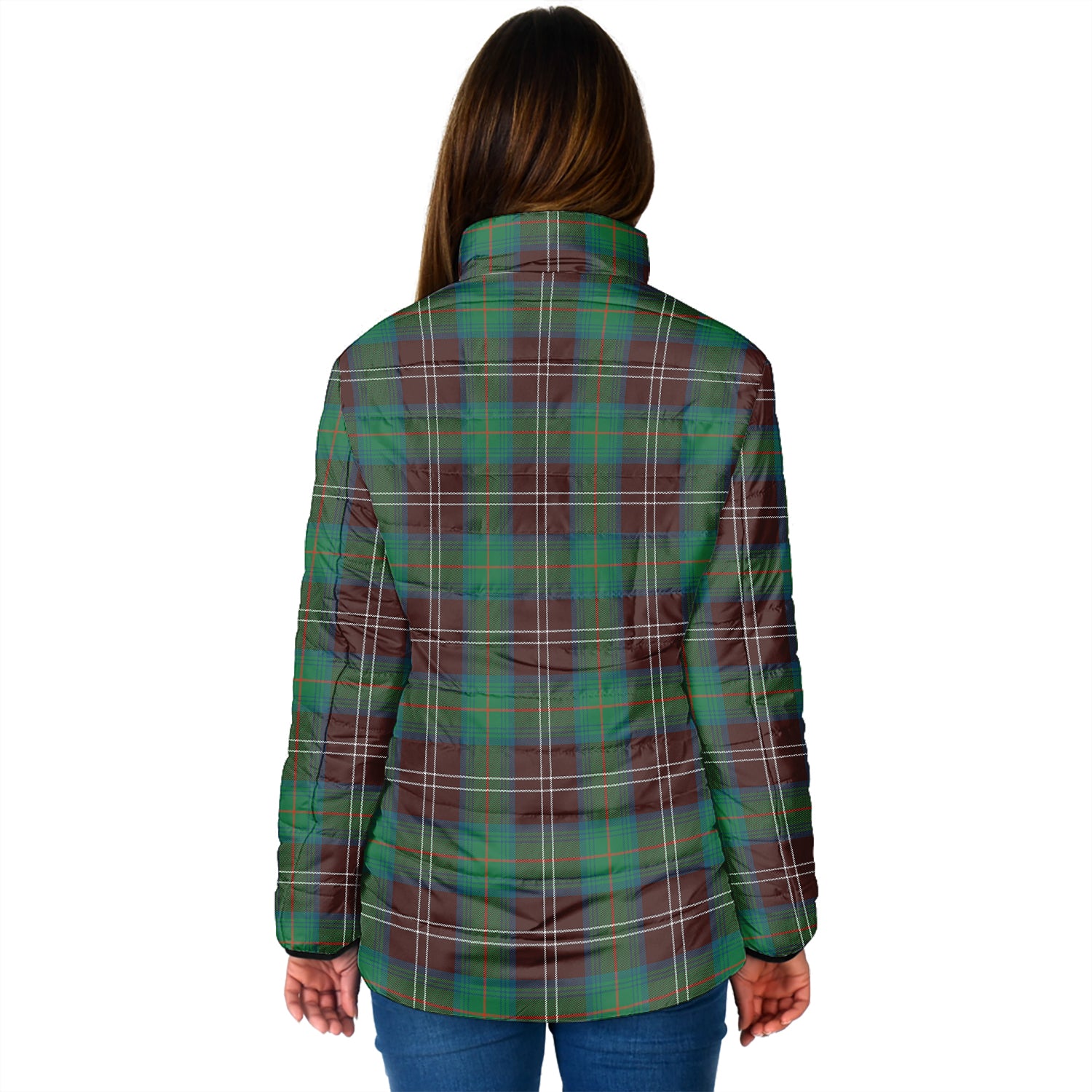 Chisholm Hunting Ancient Tartan Padded Jacket with Family Crest - Tartan Vibes Clothing