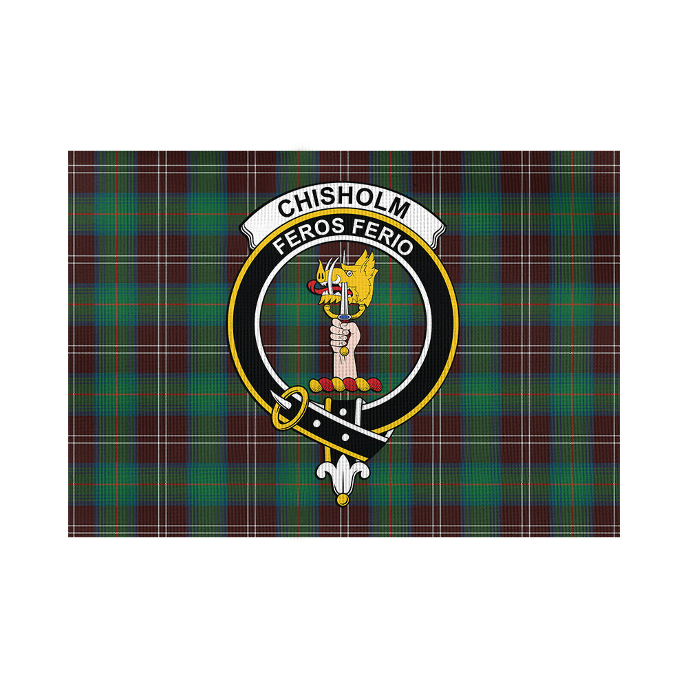 Chisholm Hunting Ancient Tartan Flag with Family Crest - Tartan Vibes Clothing