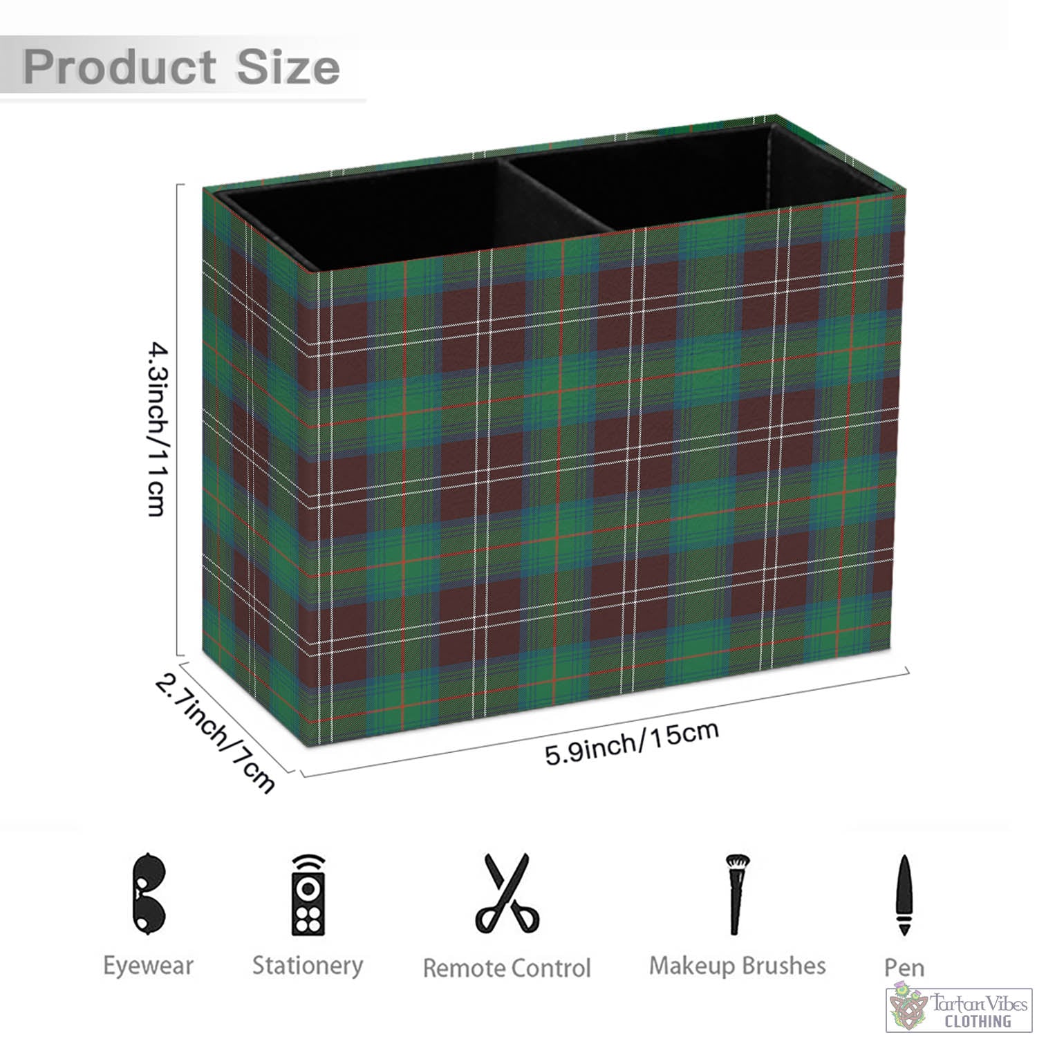 Tartan Vibes Clothing Chisholm Hunting Ancient Tartan Pen Holder